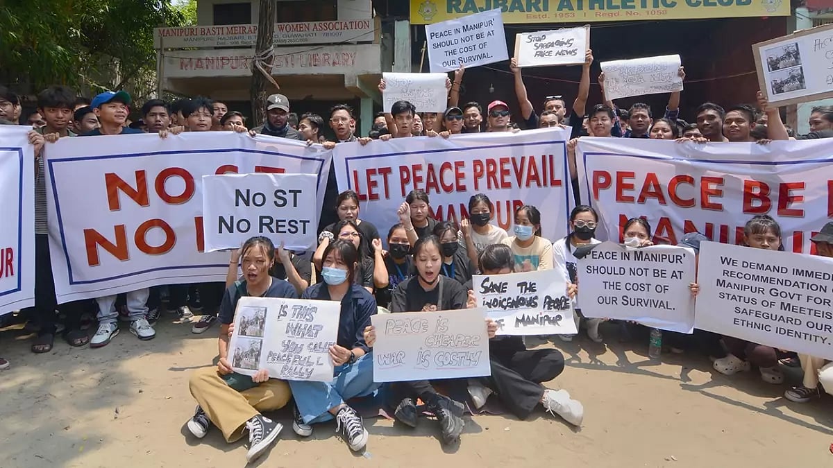 Protest agianst Manipur violence
