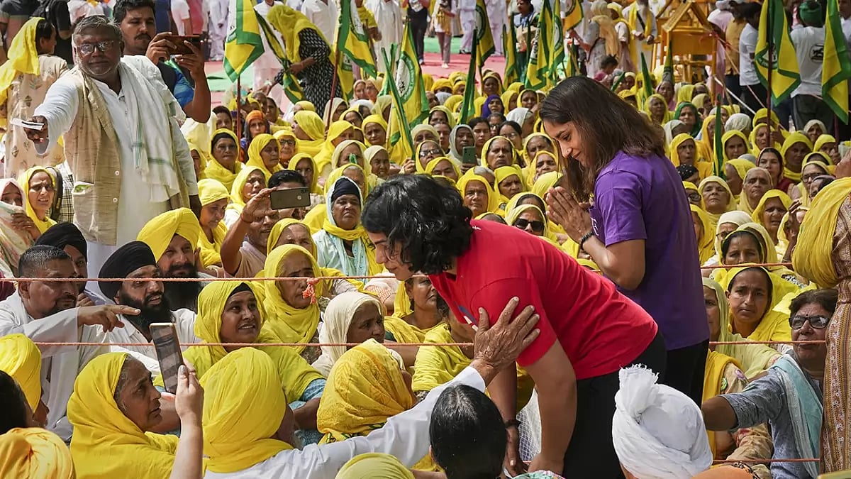 Farmers join wrestlers protest at Jantar Mantar