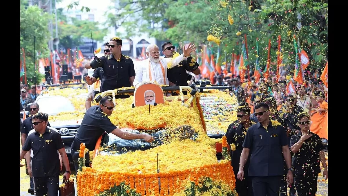 Prime Minister Narendra Modi during rally in Karnataka.