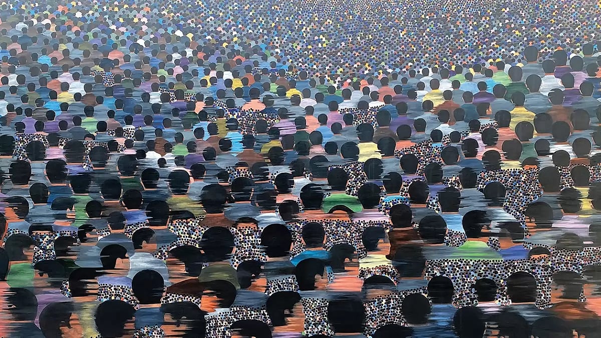 Breathe and Merge: Acrylic On Canvas by Apurba Nandi