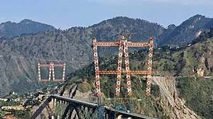 The railways bridge over the Chenab river