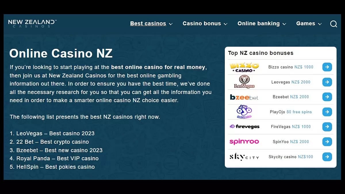 Best Online New Zealand Casinos 