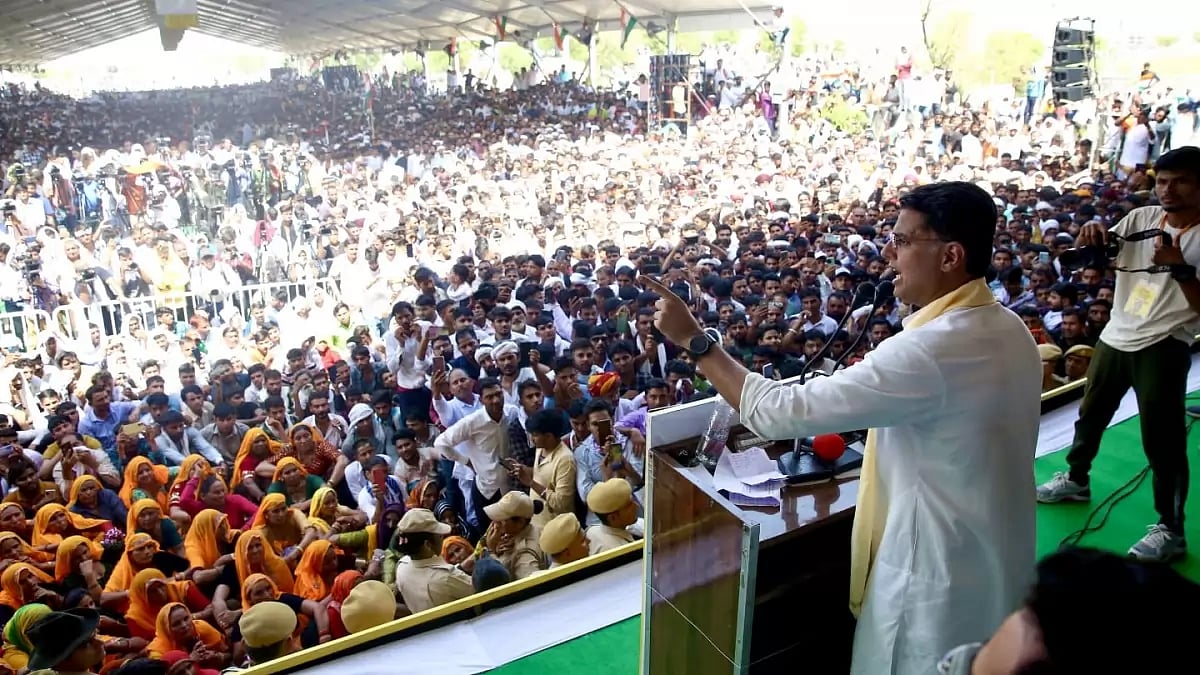 Sachin Pilot at a public meeting