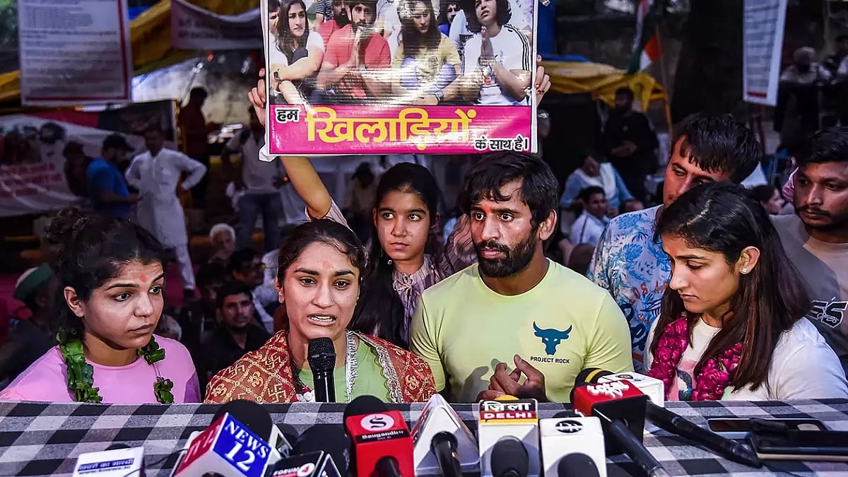 Wrestlers protest against WFI Chief