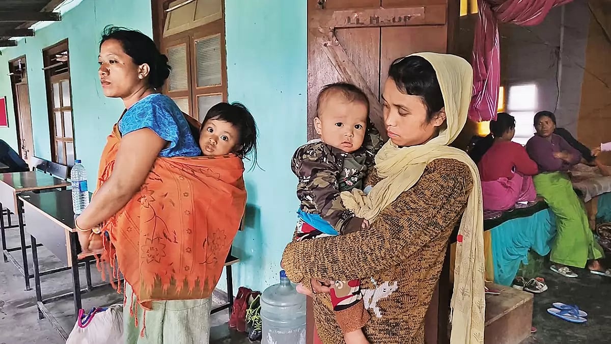 Where is our home?: Displaced women with their infant children near Imphal