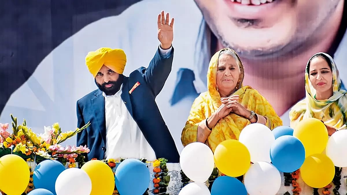  Punjab chief minister Bhagwant Mann waves at his supporters