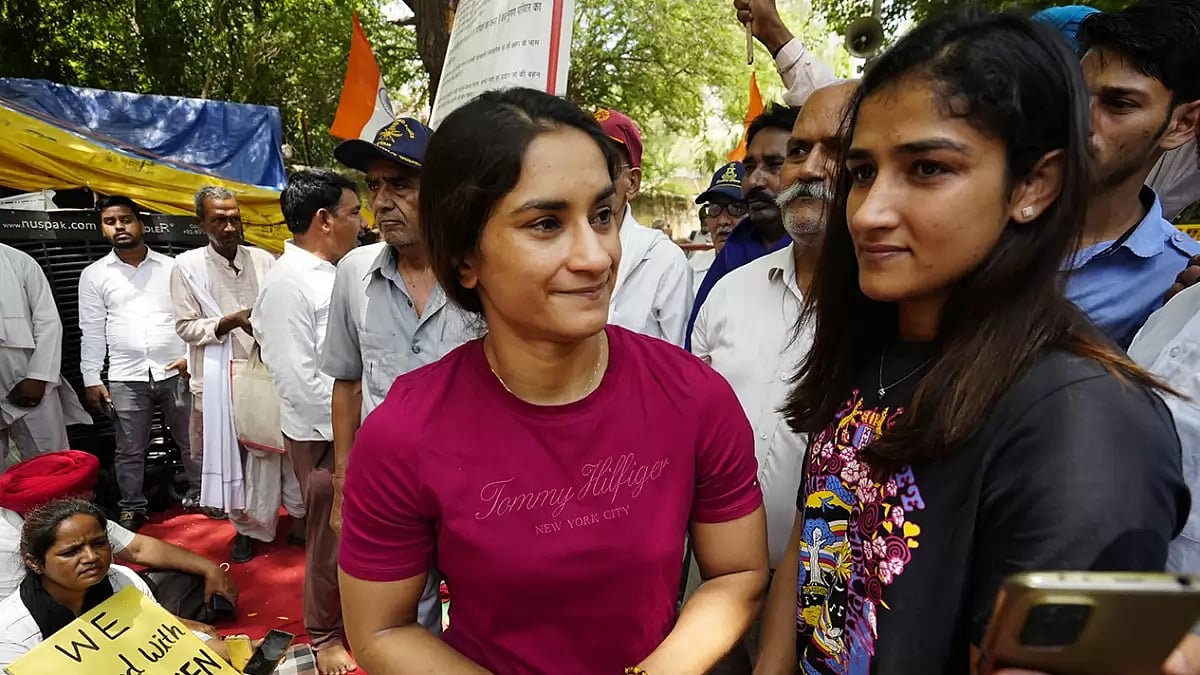 Wrestlers protest at Jantar Mantar