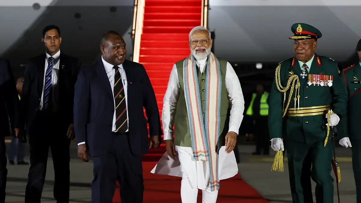 Prime Minister Narendra Modi arrived in Papua New Guinea on his maiden visit 
