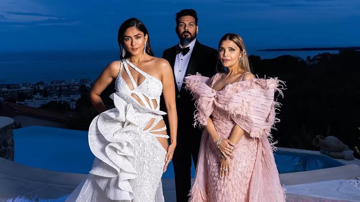 Designers Falguni Peacock-Shane Peacock With Mrunal Thakur