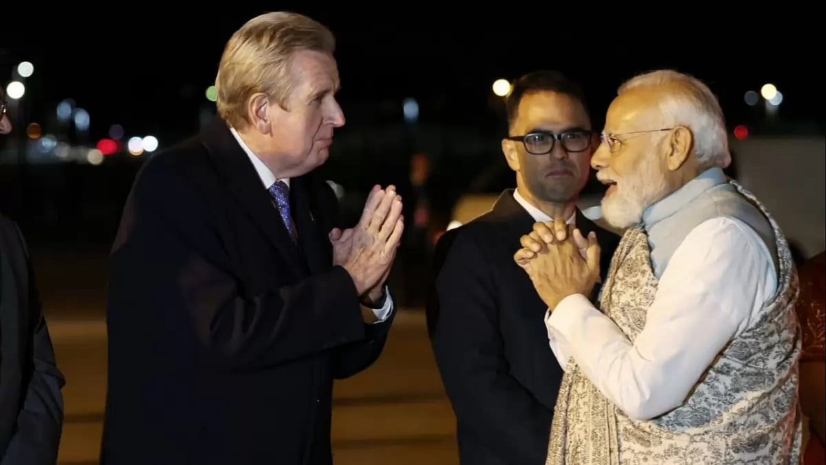Prime Minister Narendra Modi arrived in Australia as part of his three-nation tour, engaging in talk