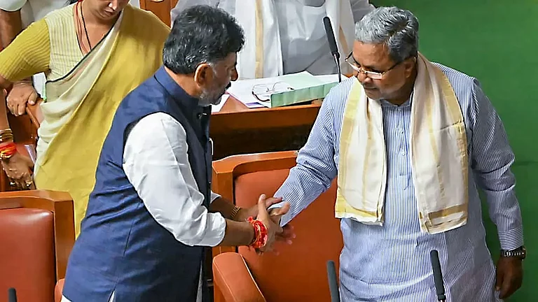 Karnataka Chief Minister Siddaramaiah and Deputy Chief Minister DK Shivakumar - null