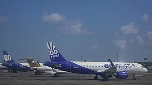 Go First aircrafts at Mumbai airport