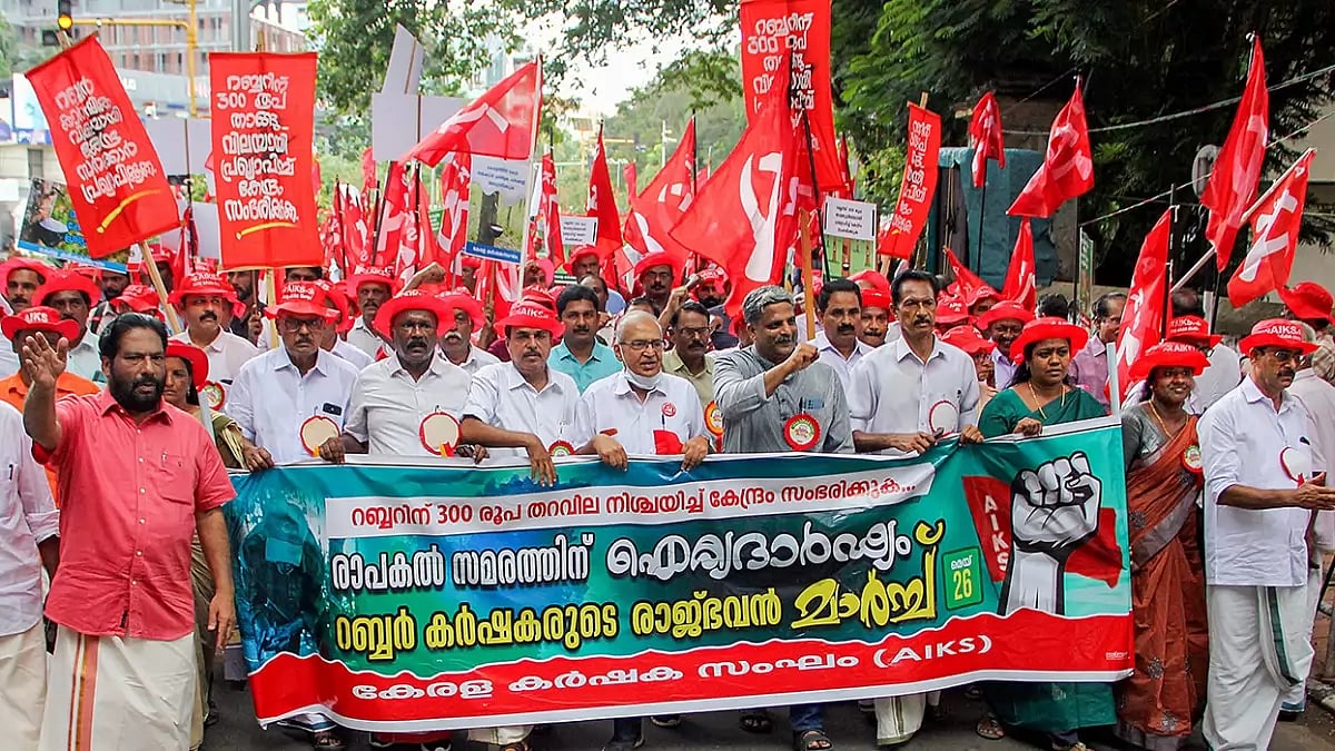 Rubber farmers protest (Representational Image)