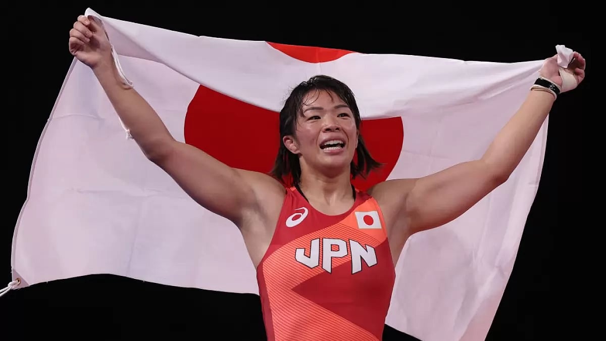 Kawai had won the 57kg women's freestyle gold at the Tokyo Olympics.