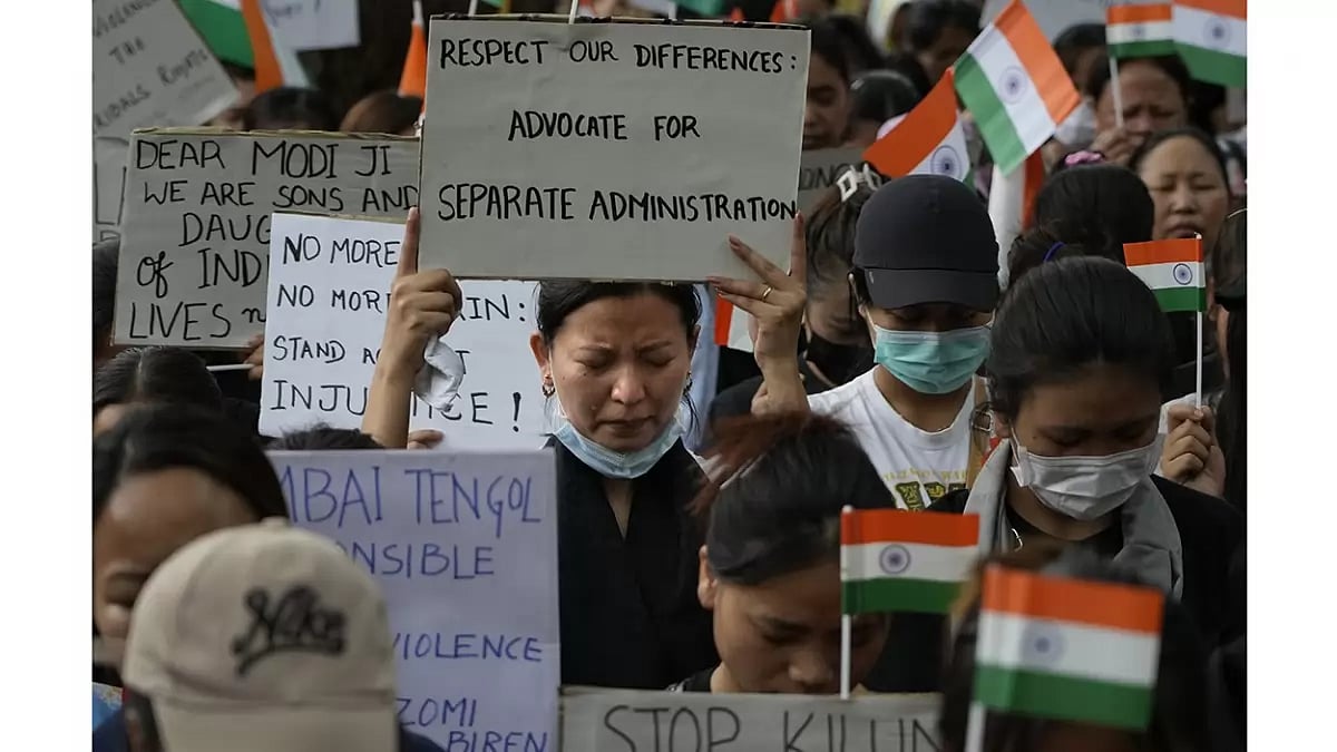 Kuki tribe protest in New Delhi