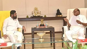 NCP chief Sharad Pawar with Maharashtra CM Eknath Shinde