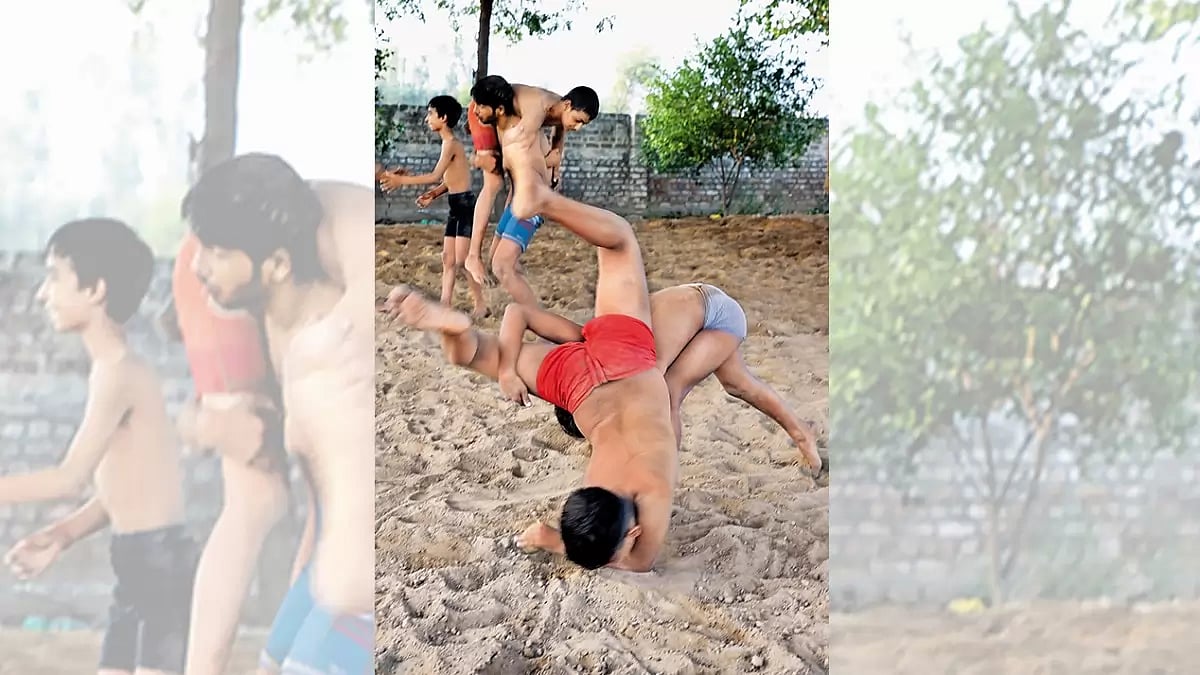 Sweating It Out: Young wrestlers practising at Shankar Akhara