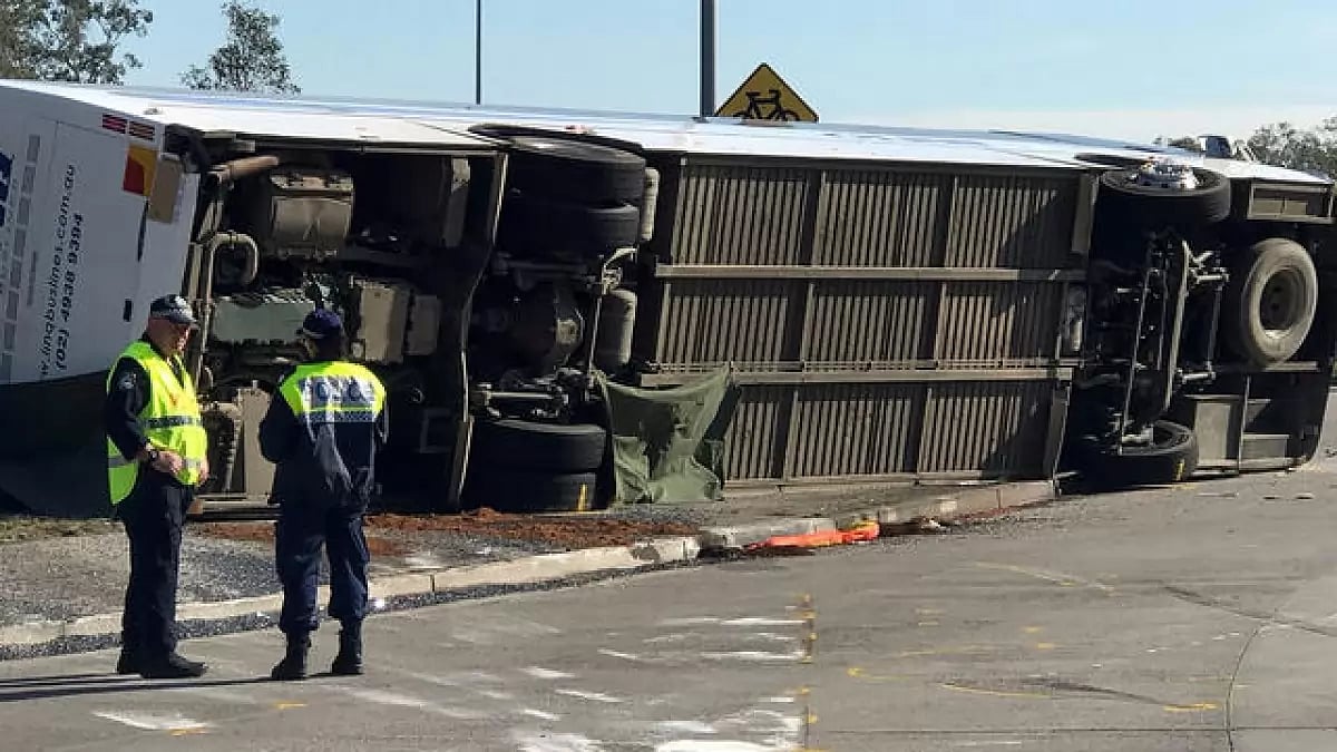 A bus carrying wedding guests rolled over in Australia's wine country