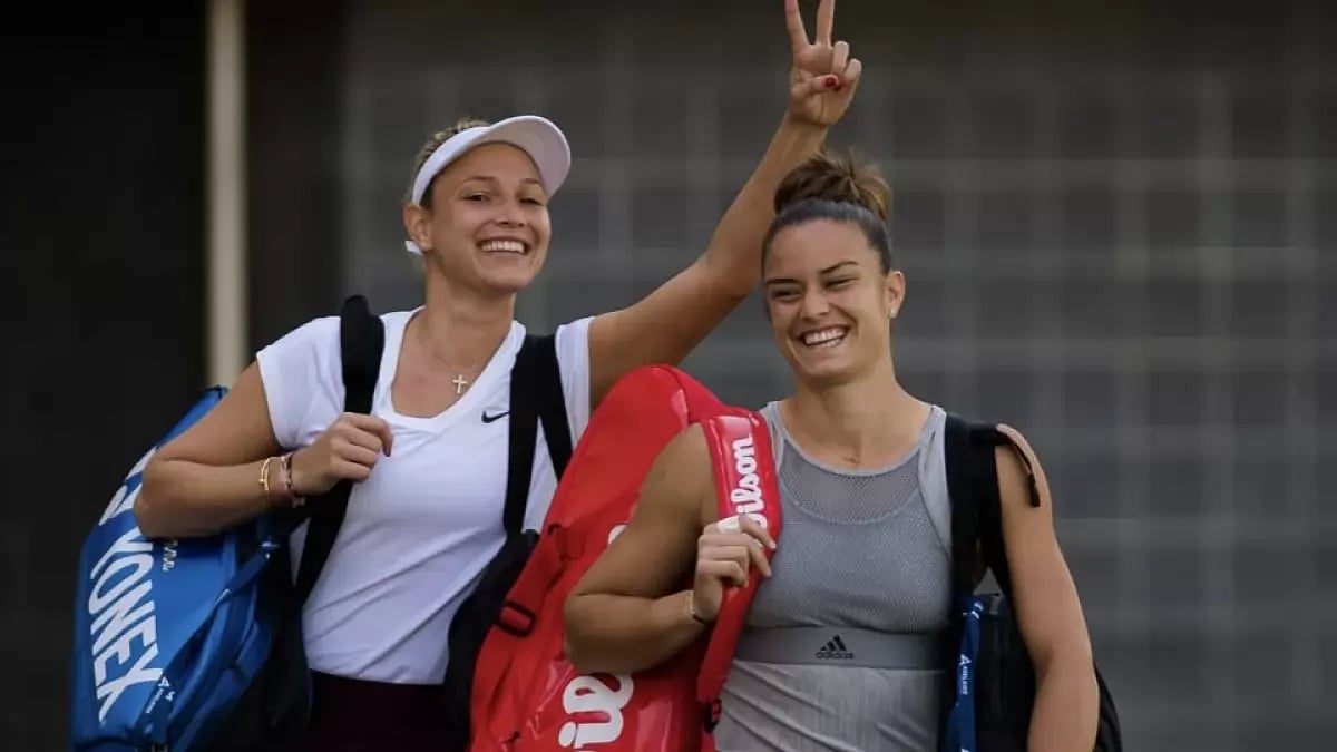 Sakkari, right, was the top-seeded player in Nottingham.