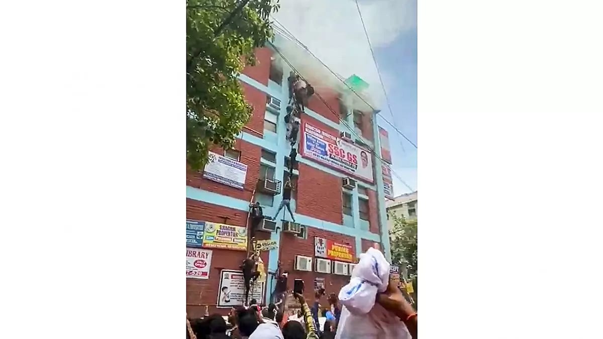Fire at coaching institute in Delhi
