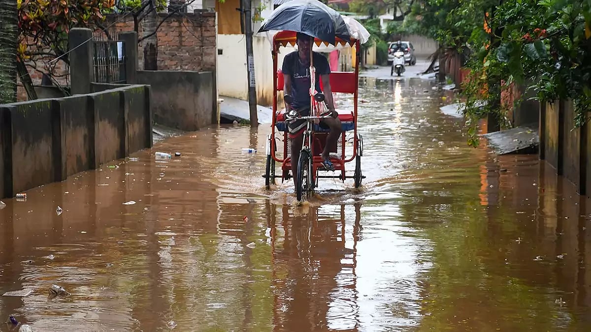 Waterlogging after rain in Guwahati