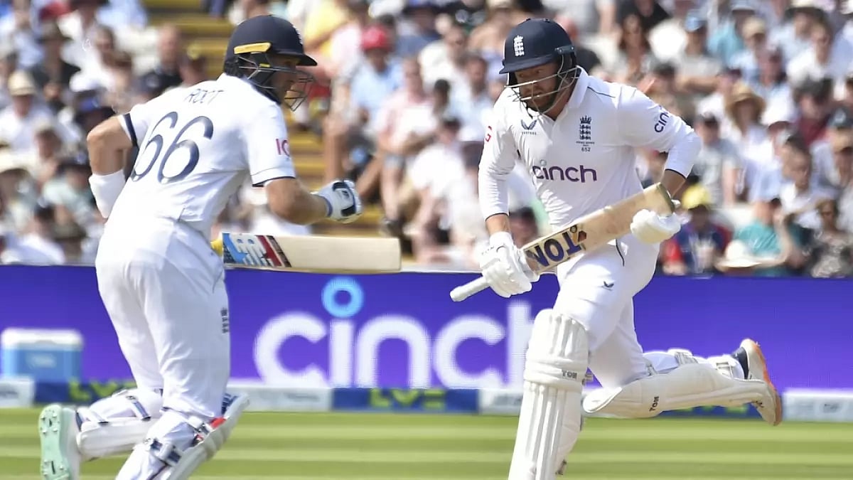 Root and Brook brought up their 50 partnership at almost a run a ball.