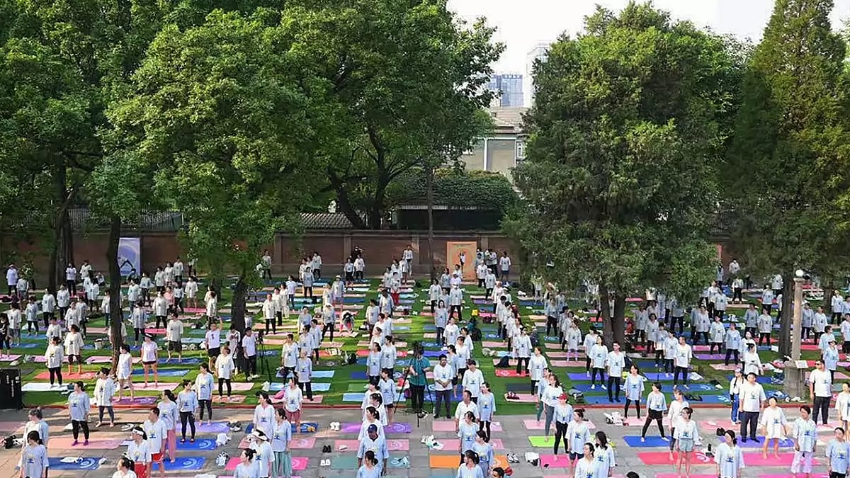 Yoga session in Beijing