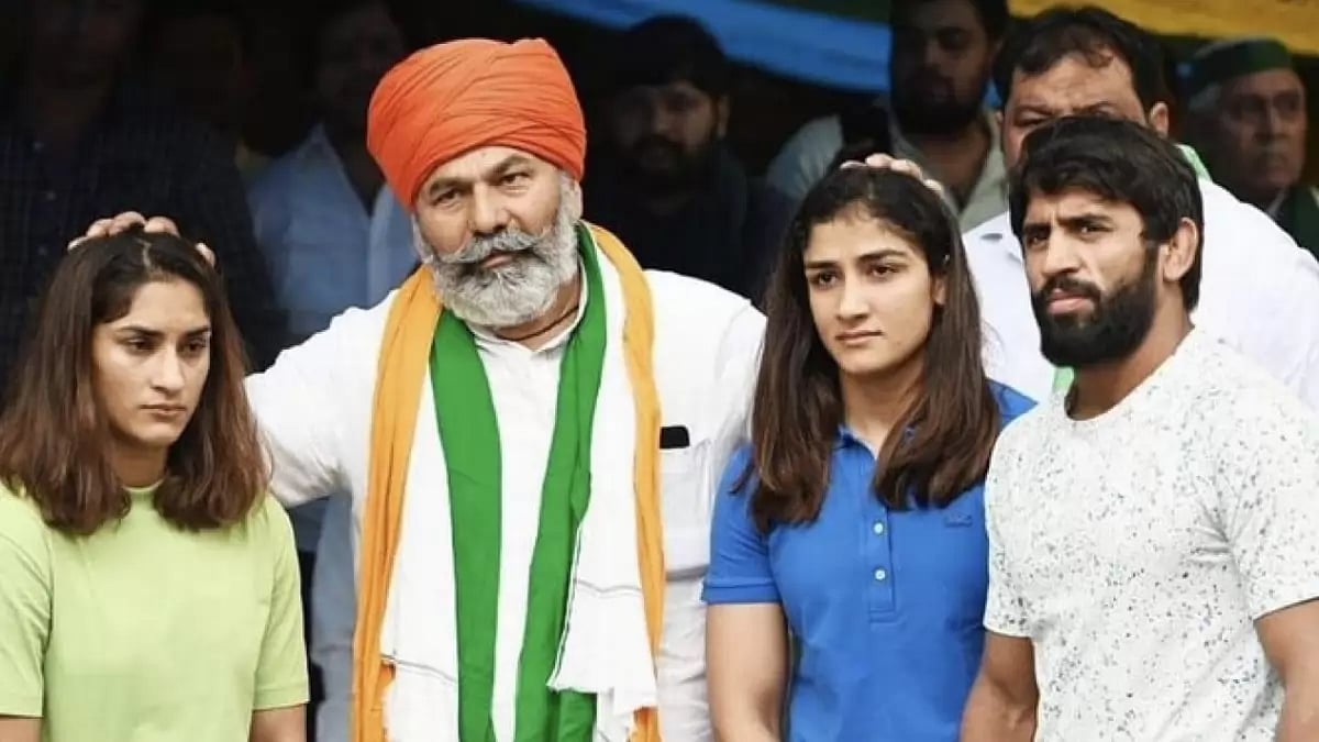 Tikait had met with the protesting wrestlers at Jantar Mantar in May.