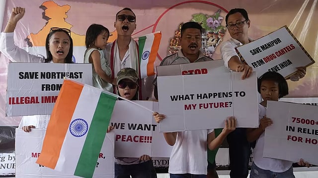 Manipur Women Hit The Streets For Peace Human Chain Rally Staged To Protest Infiltration Of Illegal Kuki-Chin'