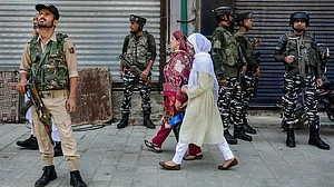 Security at Lal Chowk in Srinagar