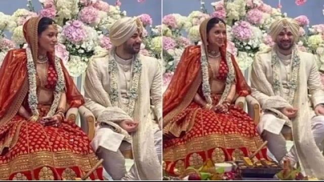 Karan Deol-Drisha Acharya Wedding : Bride Steps In Stunning In Red As First Pictures Appear
