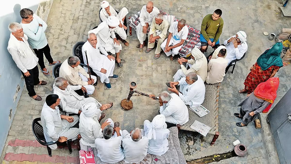 Spot the Women: A Khap panchayat in progress at Kandela village in Jind district of Haryana in June 