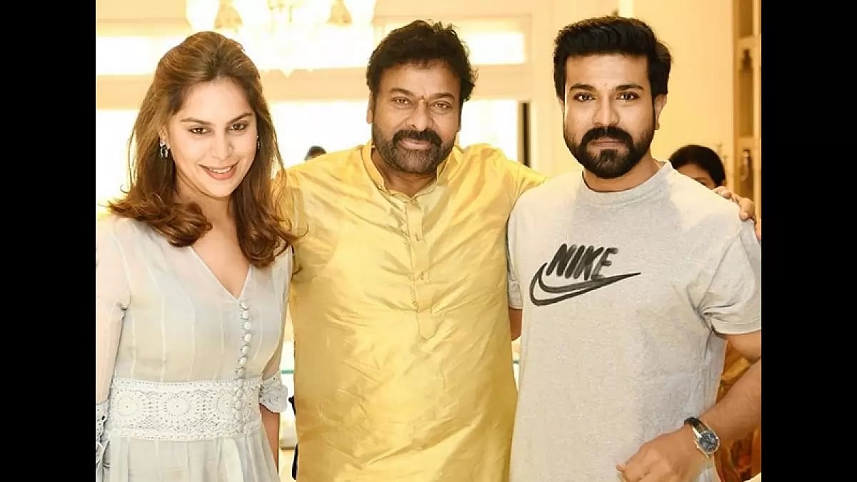 Chiranjeevi with Ram Charan and Upasana