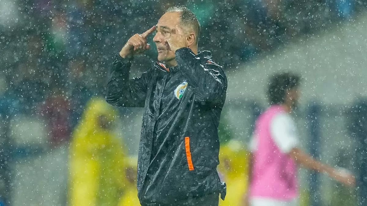 Stimac could not stand on the sideline for the rest of the match.