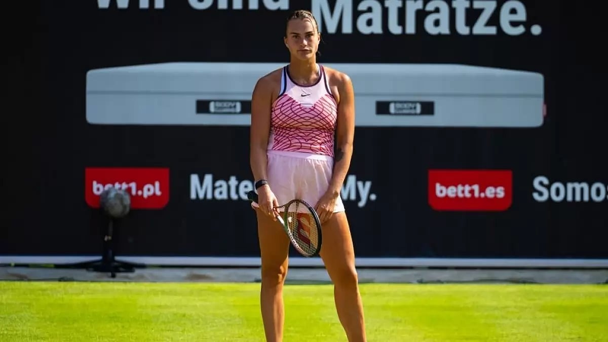 Sabalenka was playing her first tournament on grass since the French Open.