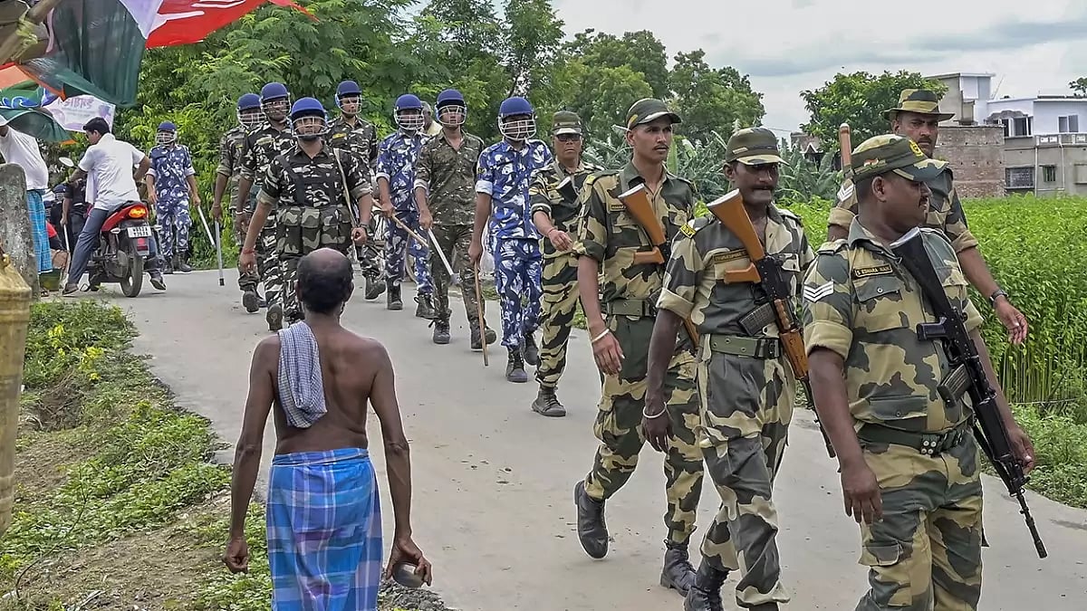 Route march in West Bengals Nadia