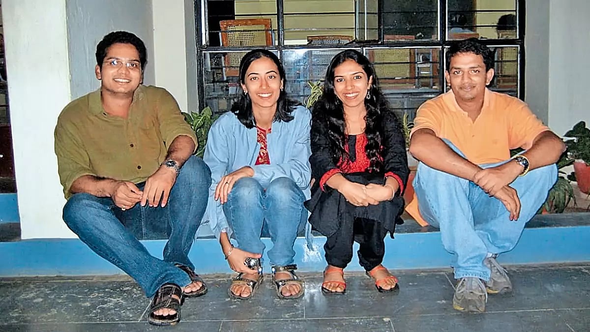 The Good Old Days Outside the classroom with friends, NLS Bengaluru, 2003 - null