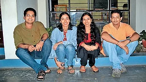 The Good Old Days Outside the classroom with friends, NLS Bengaluru, 2003