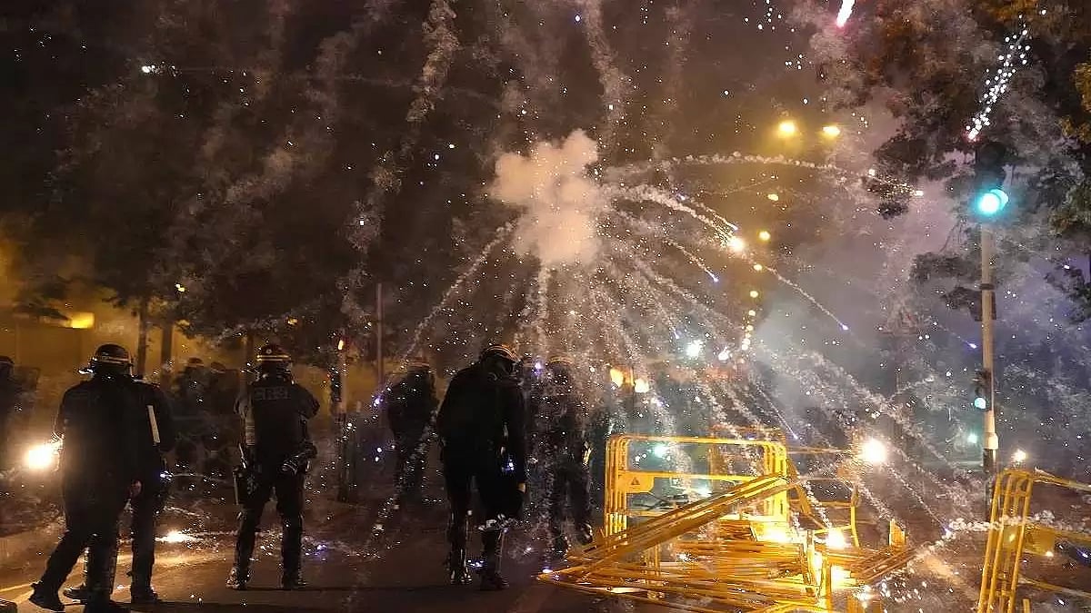 Police forces clash with youths in Nanterre, outside Paris