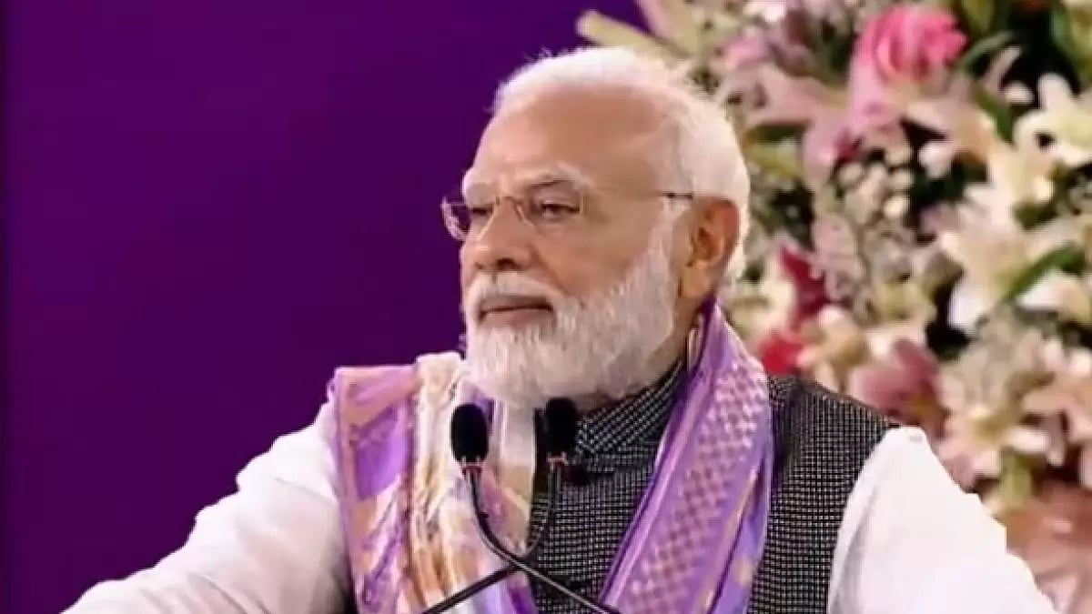 PM Narendra Modi at the Delhi University's centenary celebrations on Friday