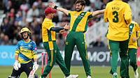Shaheen Afridi Creates Record For Getting Most Wickets In The 1st Over Of A T20 Innings Afridi celebrates after dismissing Bears' Davies in Nottingham on Friday.