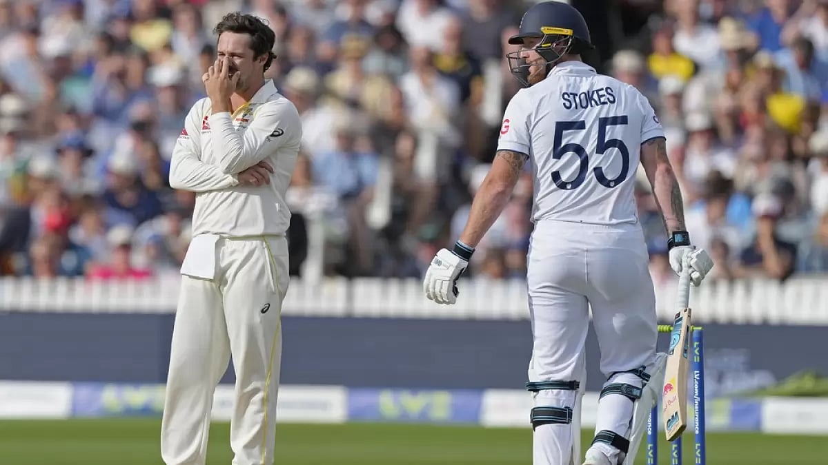 Ben Duckett and Ben Stokes (in pic) are still at the crease for England.