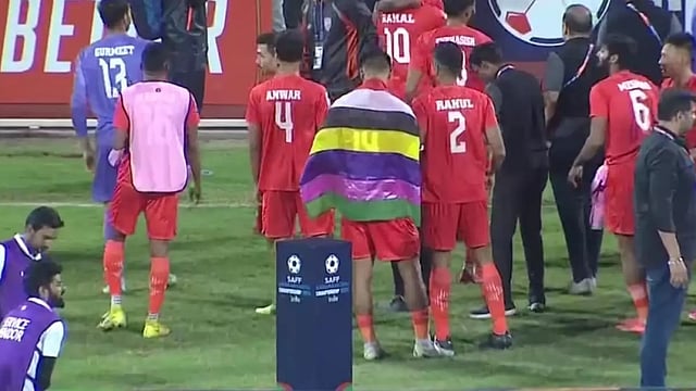 SAFF Championship 2023: Jeakson Singh Creates A Flutter By Wrapping Himself In Meitei Flag