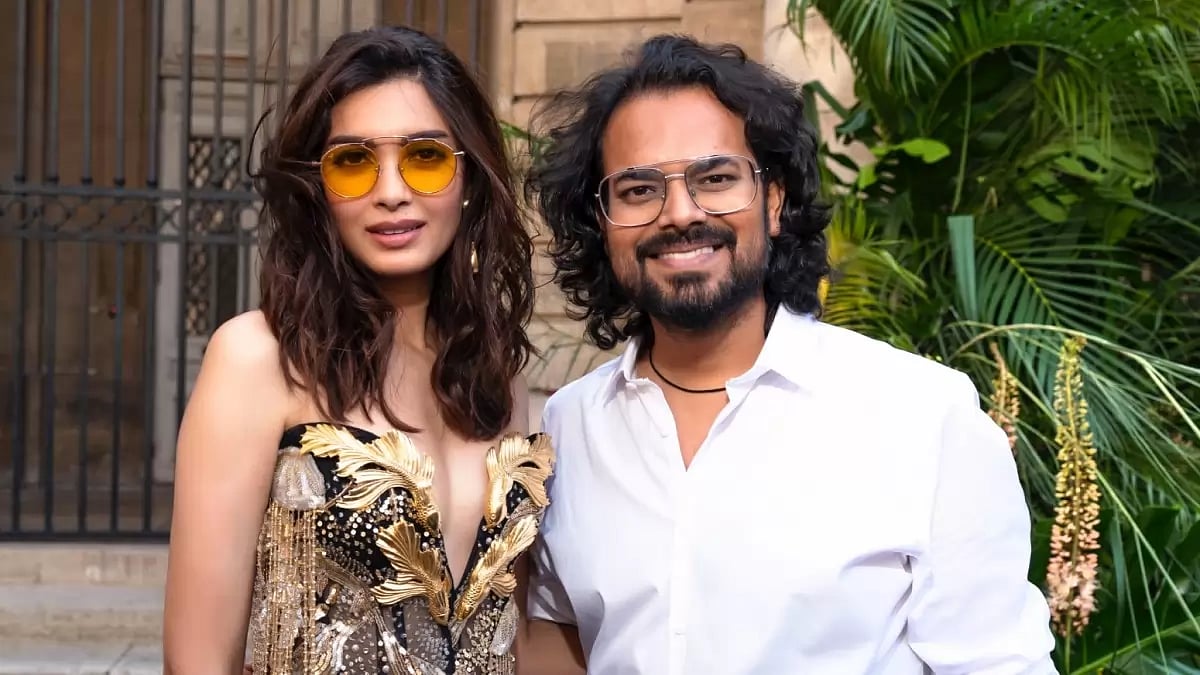 Diana Penty with Indian designer Rahul Mishra