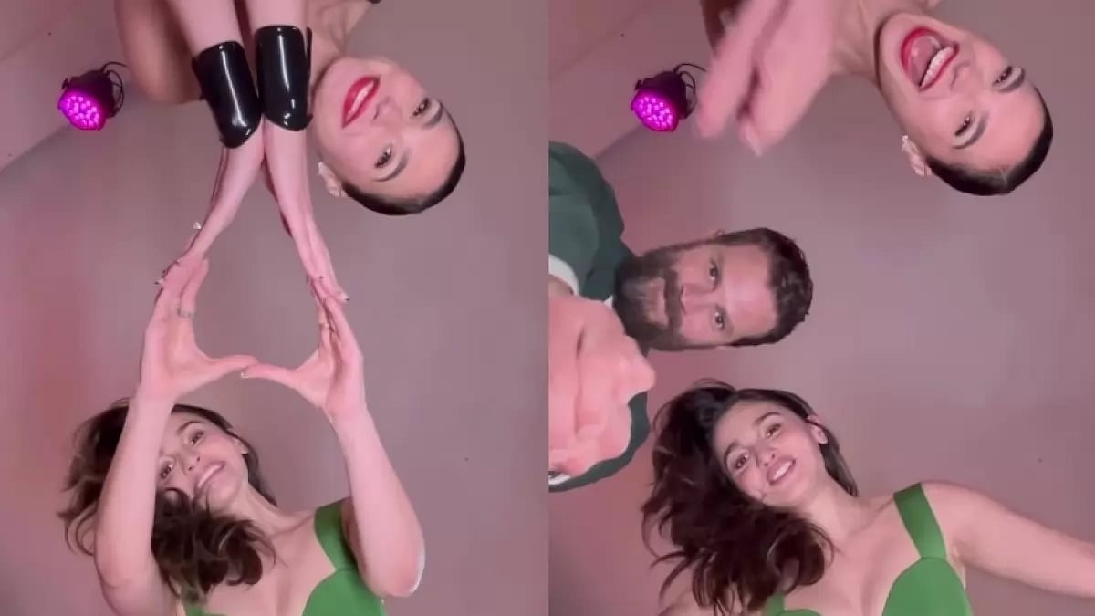 Alia Bhatt with Gal Gadot and Jamie Dornan