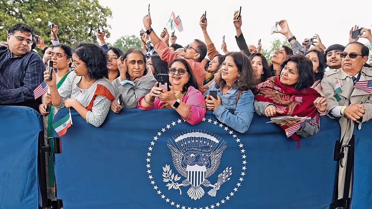Euphoria and Grand Welcome: People await the arrival of Narendra Modi outside the White House during his recent visit to the US