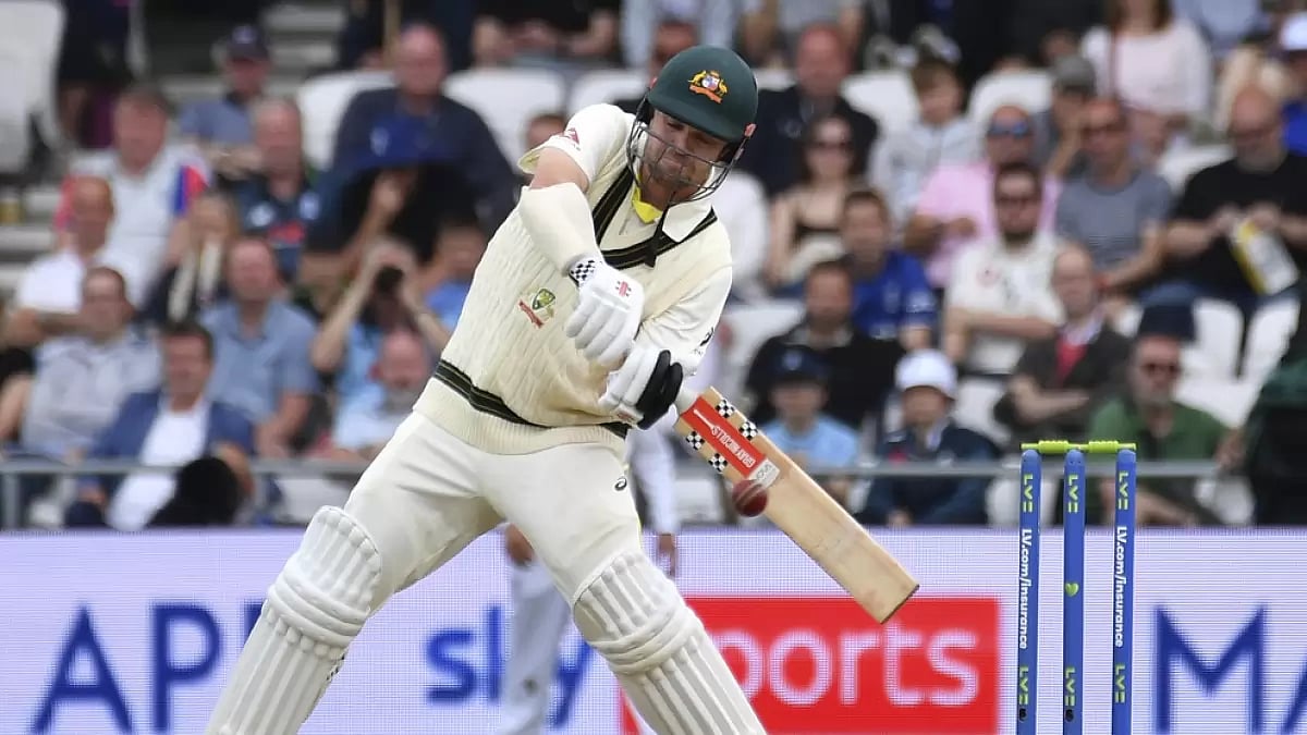 Travis Head bats en route to his 77 against England at Headingley on Saturday.