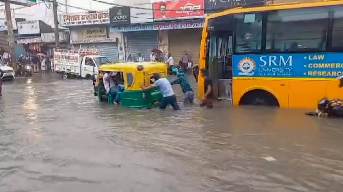 Heavy monsoon rains in Sonipat