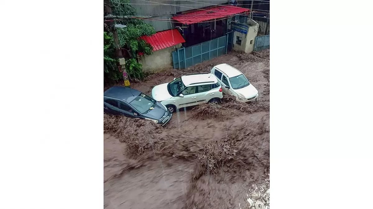 Floods after monsoon rain in HP