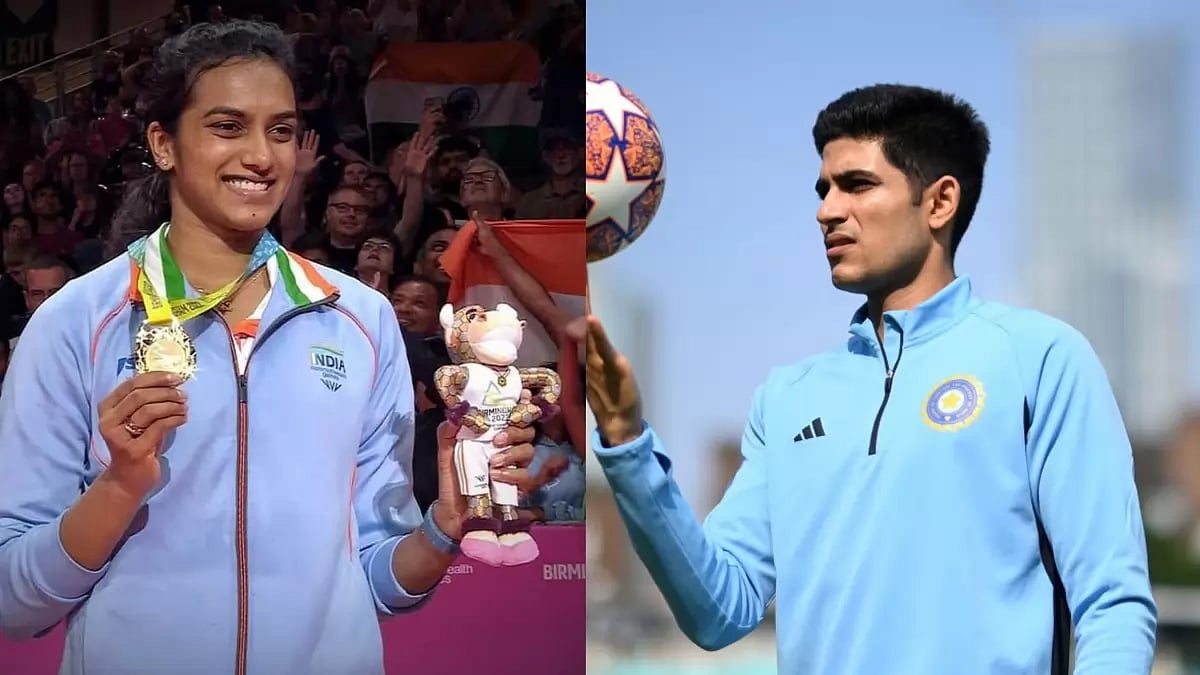 PV Sindhu (Left) and Indian cricket star Shubman Gill